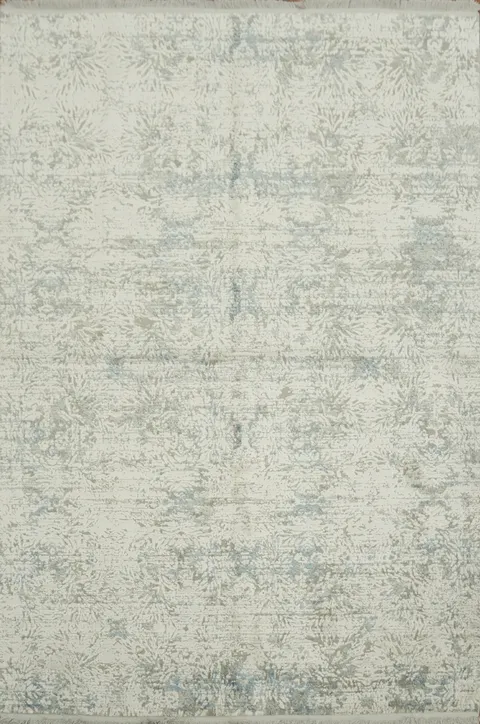 Vintage Inspired Neutral Rug with Delicate Grey and Blue Hues 5x8