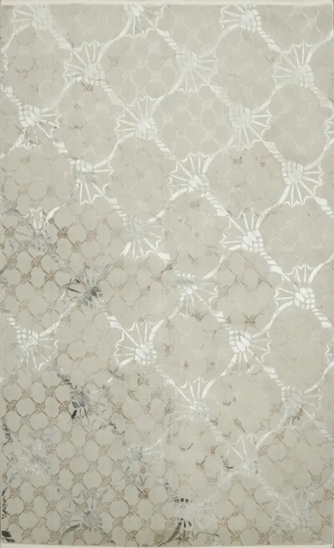 Graceful Beige Floral Rug Adds Elegance to Any Space 5x8