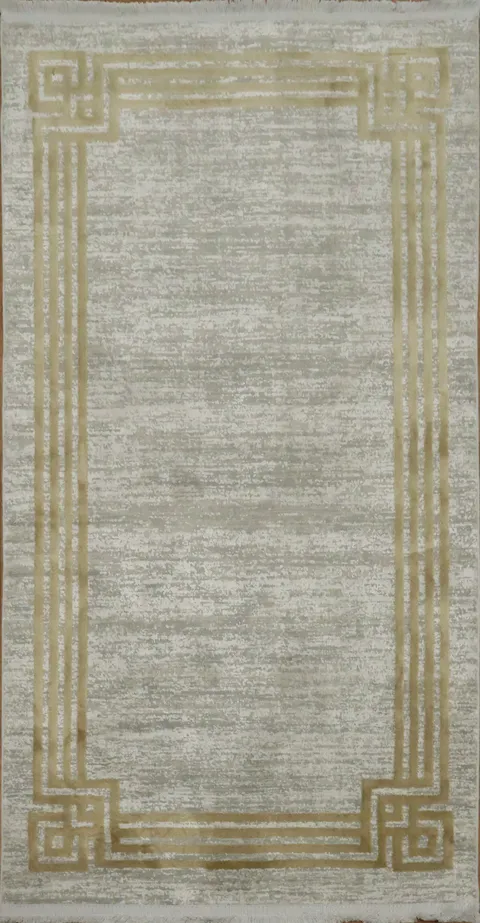Contemporary Design Gray Rug with Gold Accents for Home Decor 3x5