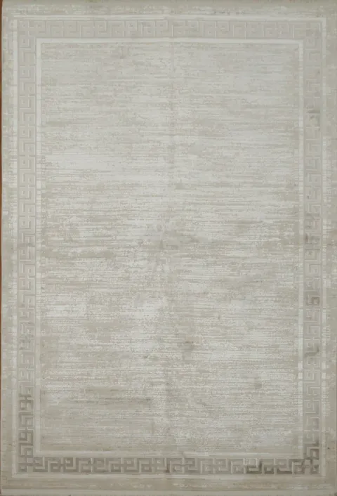 Timeless Beige Area Rug with Subtle Elegant Border Decoration 5x8