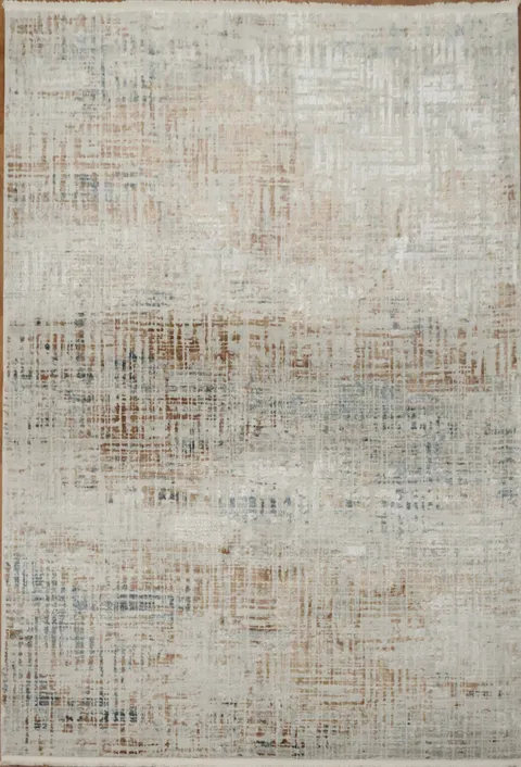 Modern Abstract Beige and Blue Area Rug for Living Room Elegance 5x8
