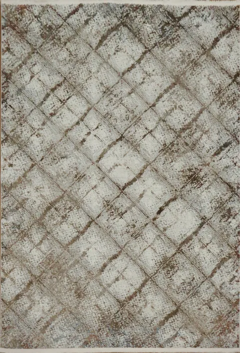 Chic Neutral Tone Rug with Subtle Geometric Design 5x8