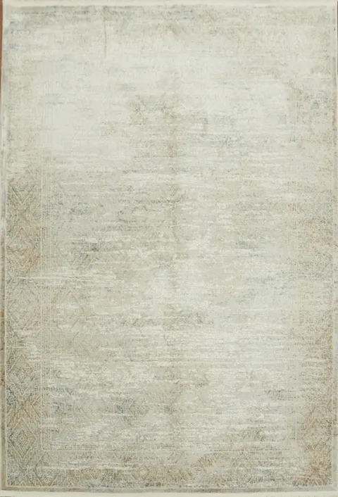 Chic Faded Pattern Beige Rug with Subtle Distressed Patterns 5x8