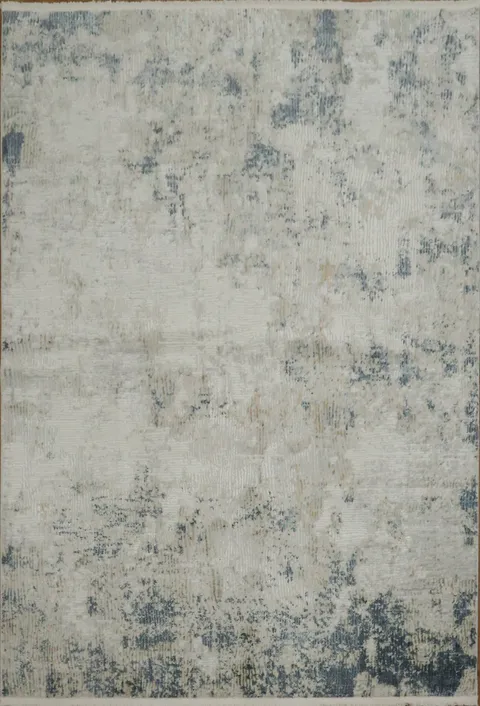 Elegant Distressed Neutral Blue Abstract Rug for Modern Spaces 5x8