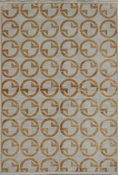 Contemporary Circle Pattern Rug for Stylish Living Spaces 5x8