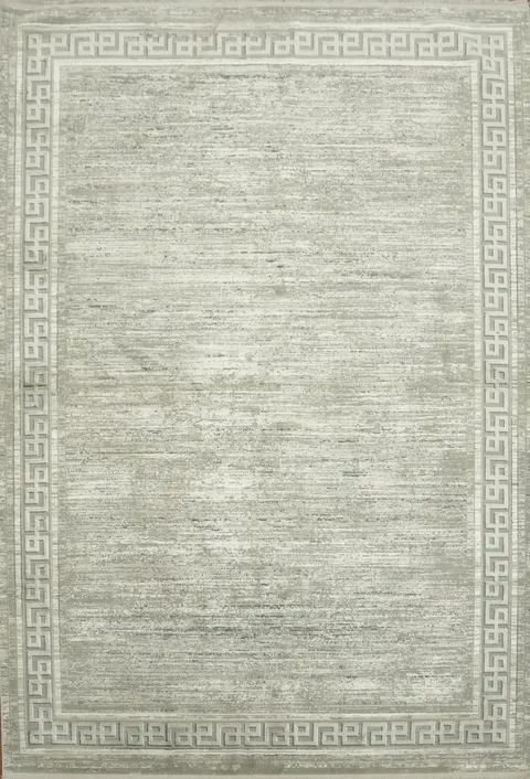 Stylish Beige Rug with Greek Key Border for Modern Homes 5x8
