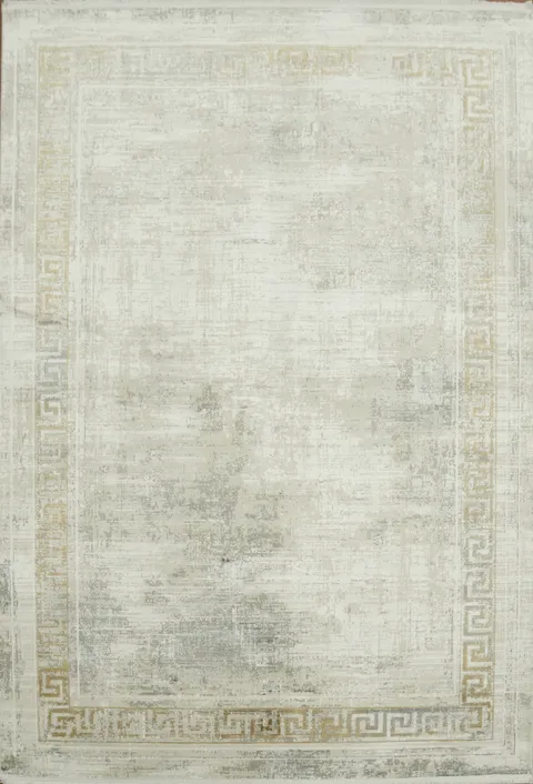 Modern Neutral Tone Area Rug with Classical Border 5x8