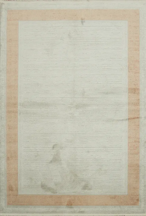 Elegant Neutral-Toned Rug with Soft Border Accent