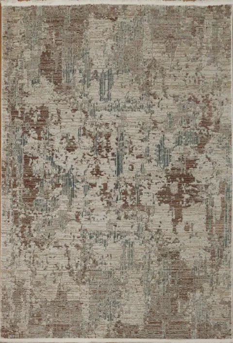 Antique Distressed Rug with Modern Abstract Design Elements 5x8