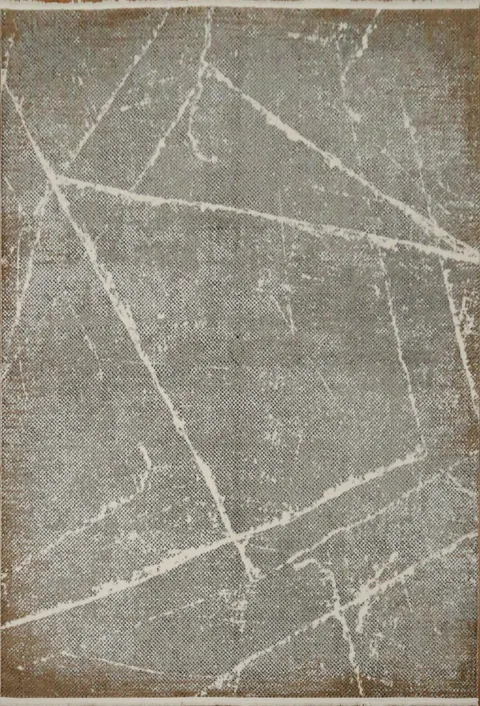 Contemporary Grey Rug with Sleek Geometric Lines 5x8