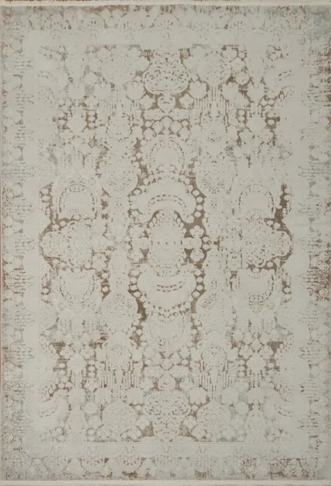 Sophisticated Gray Rug with Subtle Ornamental Design 5x8