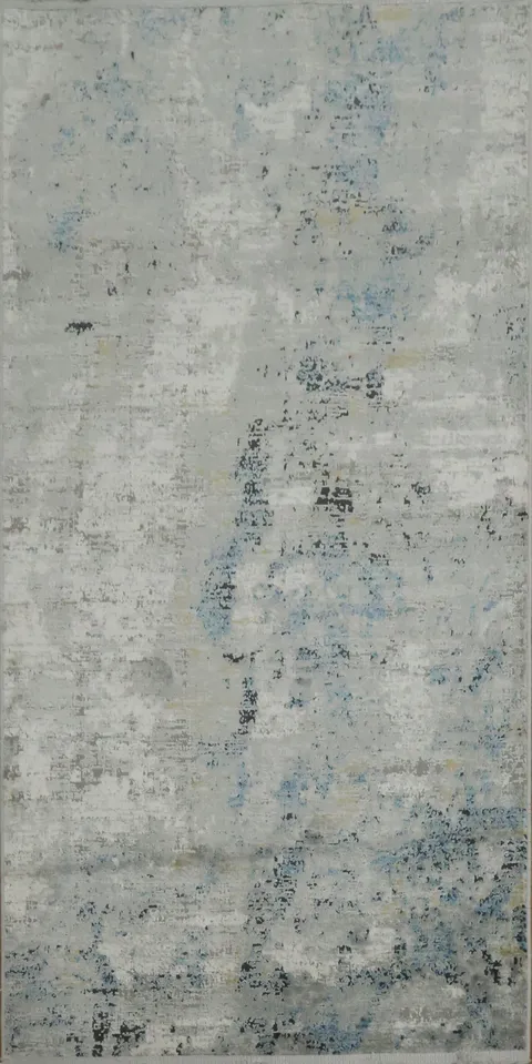Elegant Abstract Pattern Rug with Blue and Grey Hues 3x5