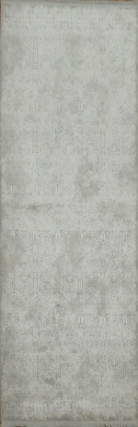 Modern Minimalist Gray Area Rug with Subtle Patterns 3x10