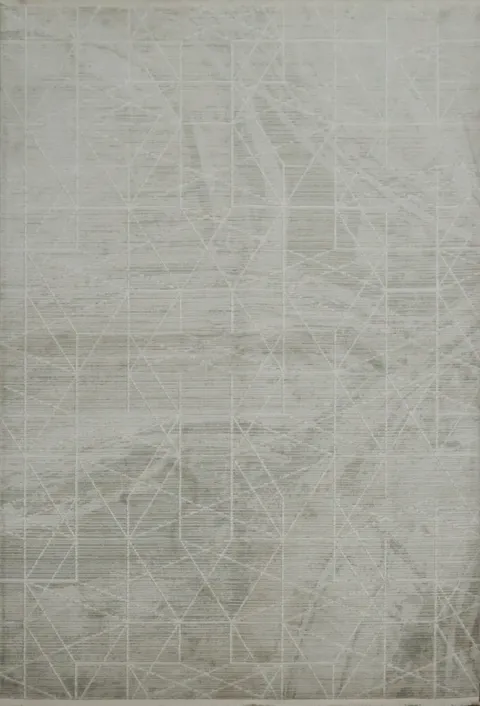 Minimalistic Gray Rug Featuring Fine Abstract Line Design 5x8