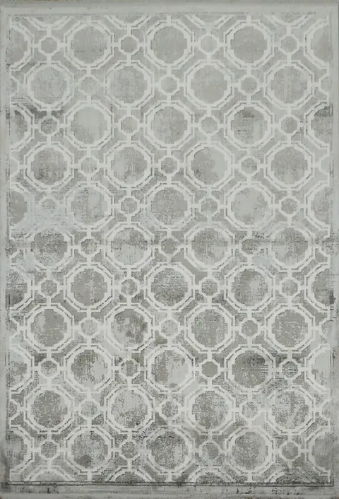 Contemporary Gray Rug with Timeless Pattern for Sophisticated Spaces 5x8