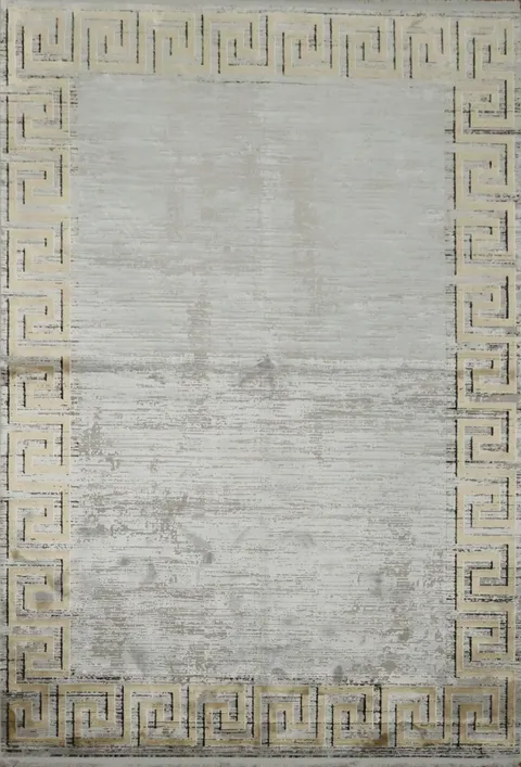 Contemporary Greek Key Border Rug for Timeless Style 5x8