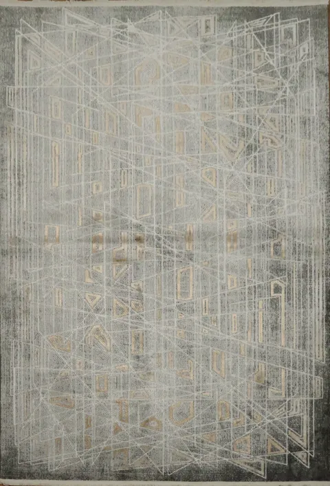 Contemporary Minimalist Rug with Artistic Geometric Patterns 5x8