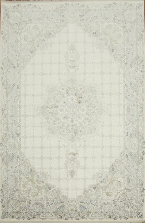 Sophisticated Ivory and Grey Rug for Chic Living Spaces 6x10