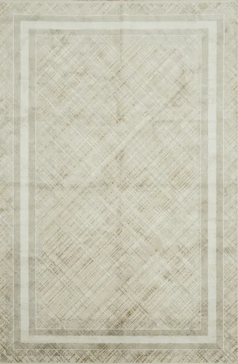 Stylish Neutral Beige Rug with Elegant Geometric Patterns 6x10