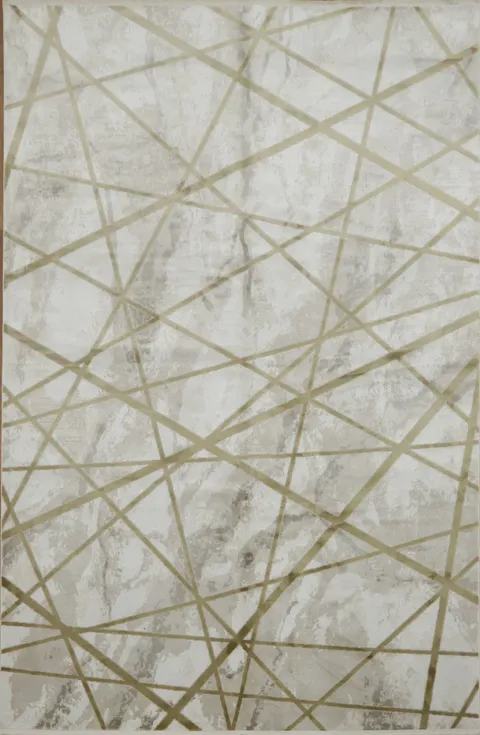 Contemporary Beige Rug with Intricate Geometric Lines 6x10