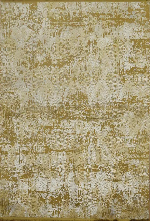 Sophisticated Charm: Gold Rug with Intricate Patterns 5x8