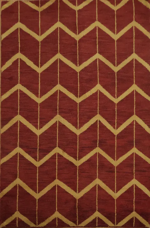 All-Over Chevron Gabbeh Indian Area Rug 5x8