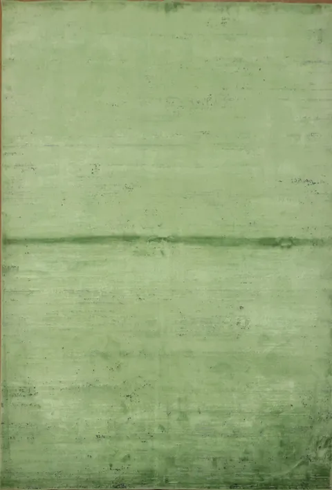 Elegant Green Minimalist Rug for Modern Interiors 5x8