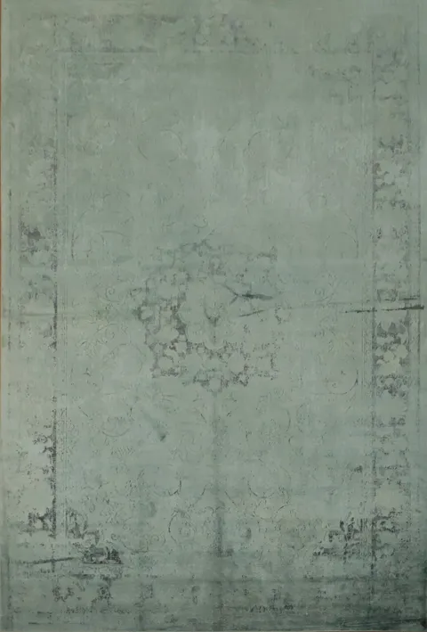 Antique-Style Teal Rug with Delicate Ornate Accents 5x8