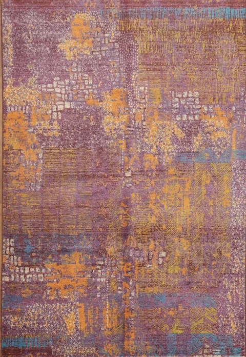 Artistic Modern Area Rug with Warm Tones and Unique Design 6x9