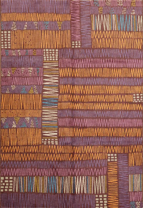 Decorative Gabbeh Design Turkish Area Rug 6x9