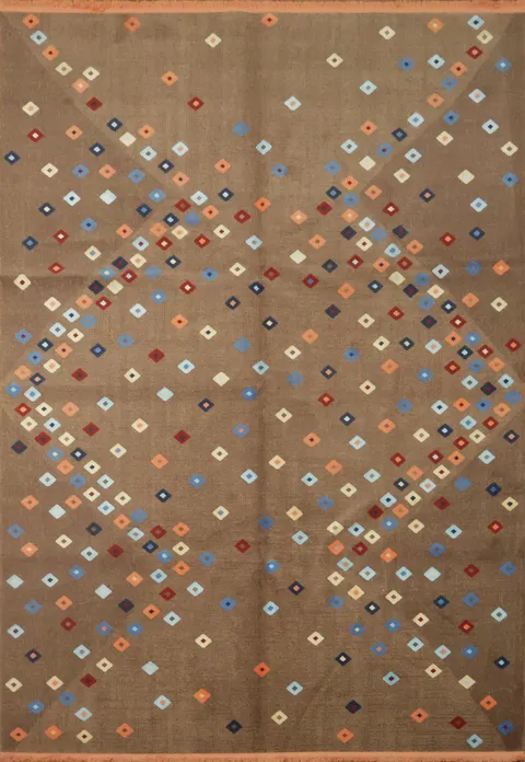 Versatile Earth Tone Rug with Contemporary Geometric Design 6x9