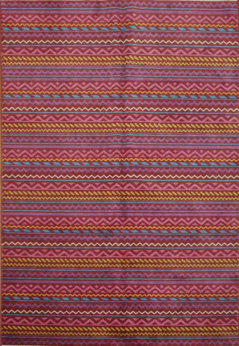 Add Vibrance with This Multicolored Zigzag Pattern Rug 6x9