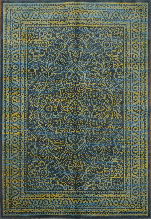 Art Deco Turkish Area Rug 6x9