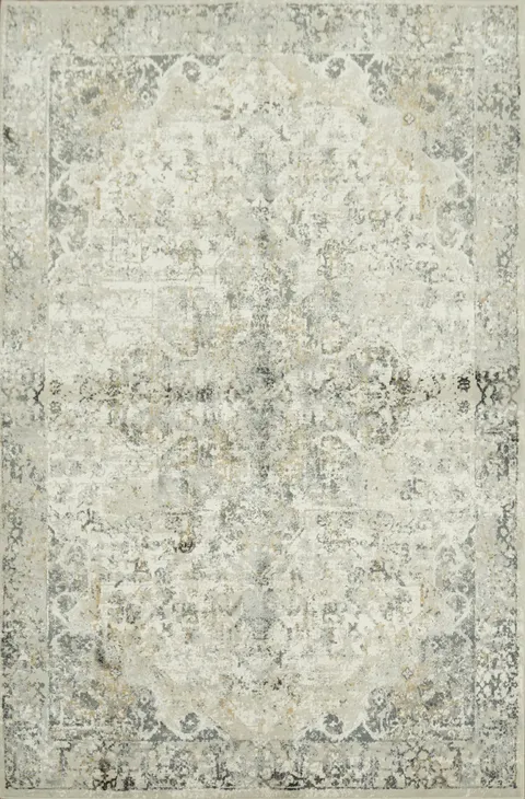 Vintage-Inspired Rug with Elegant Distressed Design 5x8