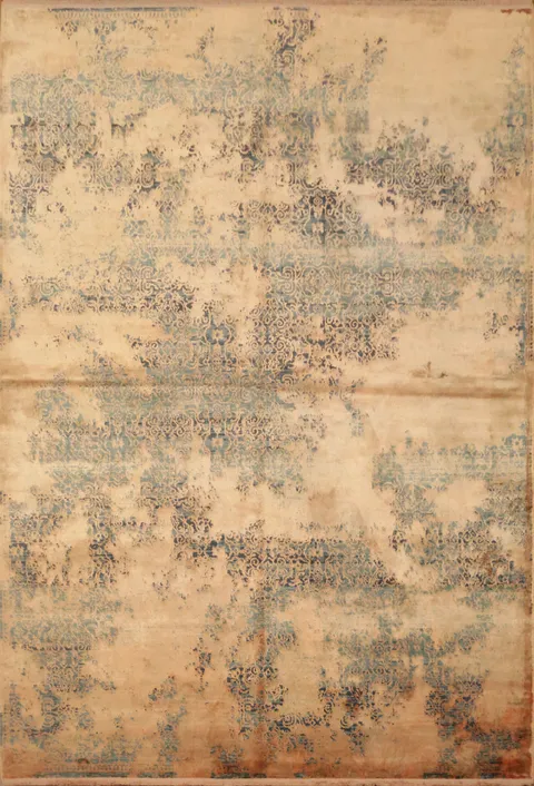 Vintage Distressed Look Rug with Abstract Patterns for Modern Spaces 5x8