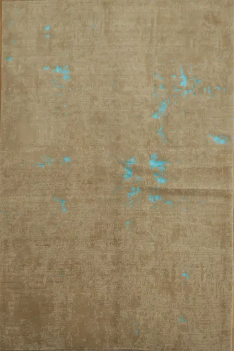 Stylish neutral rug with eye-catching Teal blue accents 6x10