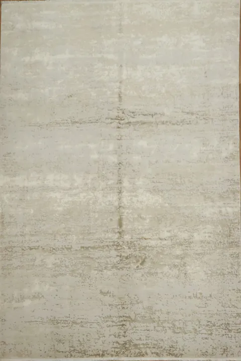 Elegant Minimalist Beige and  Champagne Rug for Modern Living Spaces 8x10