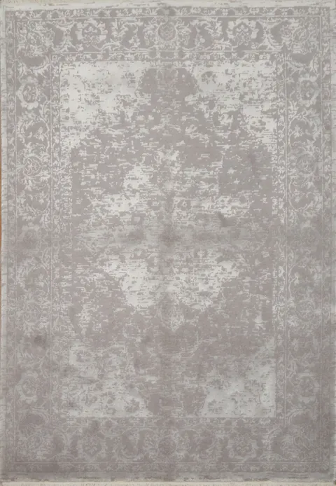 Sophisticated Gray Rug with Delicate Vintage Floral Styles 4x6