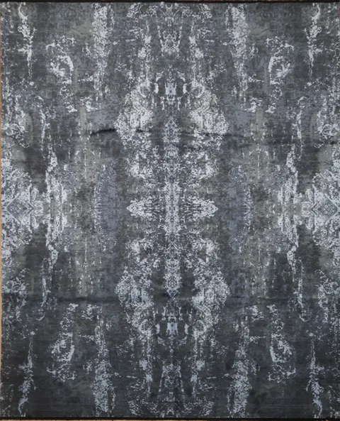 Artistic Gray and Blue Distressed Area Rug for Contemporary Living Spaces 8x10