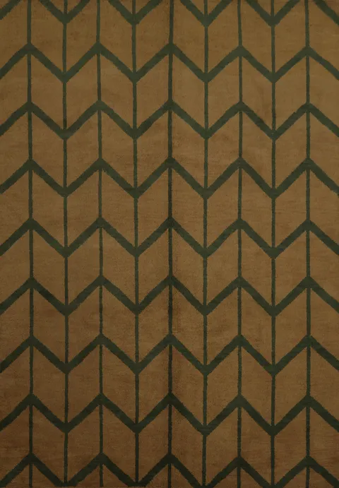 Timeless Brown and Green Chevron Moroccan Area Rug 8x10