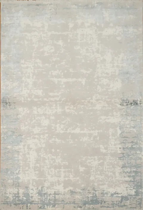 Elegant Gray and Blue Abstract Patterned Area Rug Delight