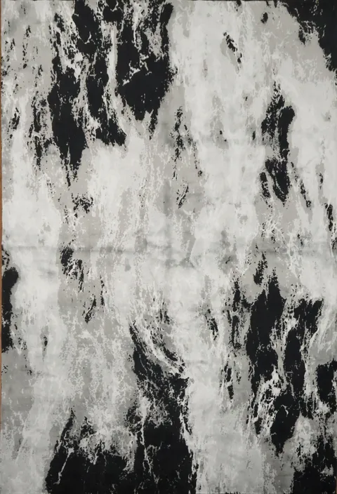 Modern Abstract Art Inspired Monochrome Floor Rug