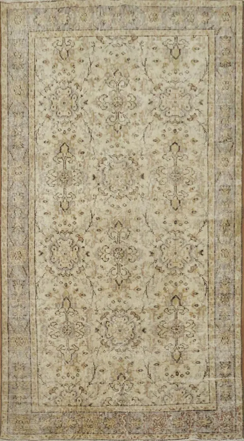 All Over Design Distressed Anatolian Turkish Area Rug 4x7
