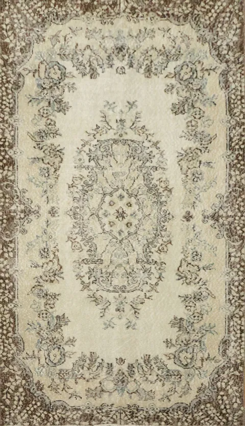 Vintage Distressed Anatolian Turkish Area Rug 4x7
