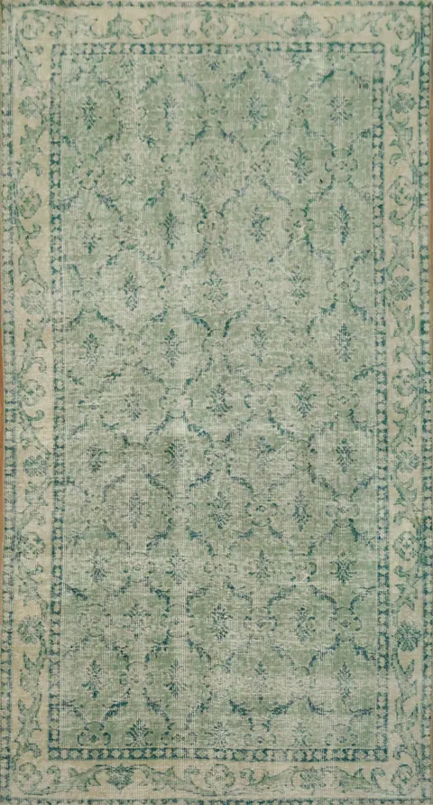 Green Distressed Pattern Rug, Perfect for Classic Home Interiors 4x7