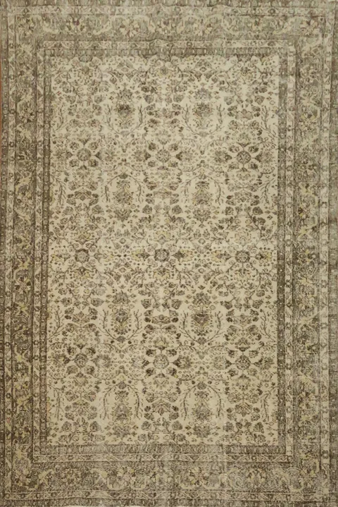 Sophisticated Oriental Rug with Detailed Floral Motifs Distressed 6x9