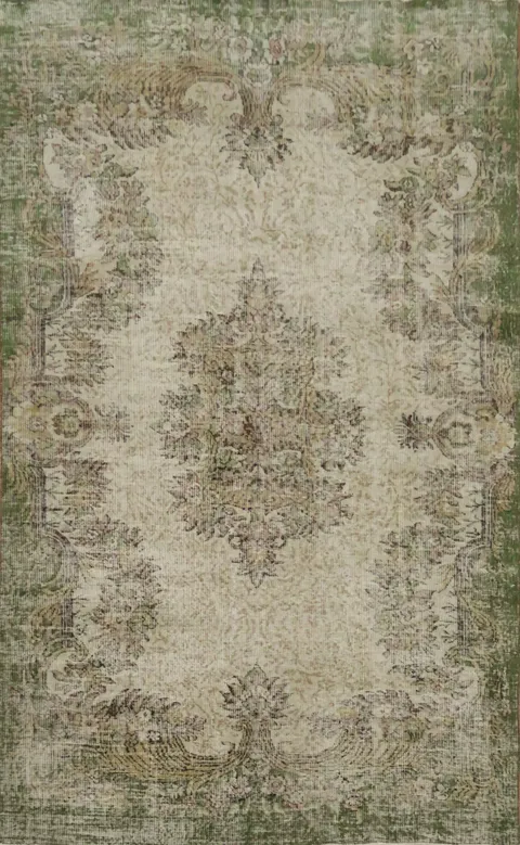 Distressed Timeless Charm Rug with Floral Medallions 6x9