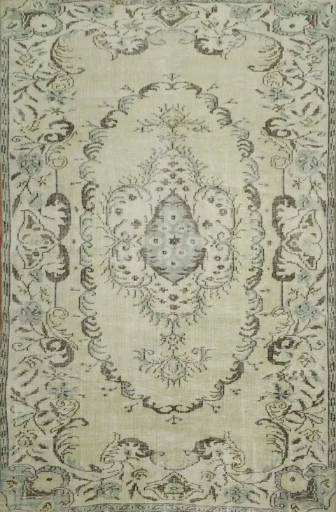 Vintage Distressed Anatolian Turkish Area Rug 6x9
