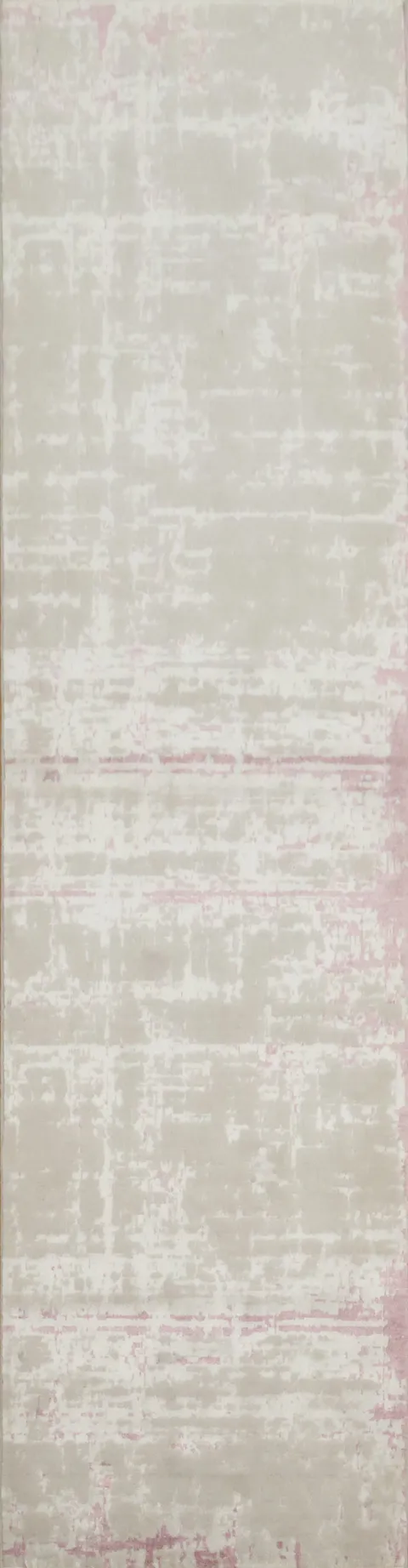 Elegant Beige Runner Rug with Subtle Pink Accents 3x10