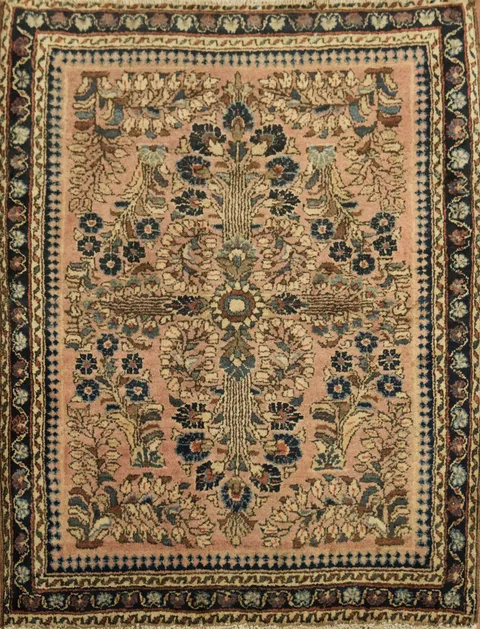 Top Quality Persian Wool Hand-Knotted Sarouk Rug 2x3